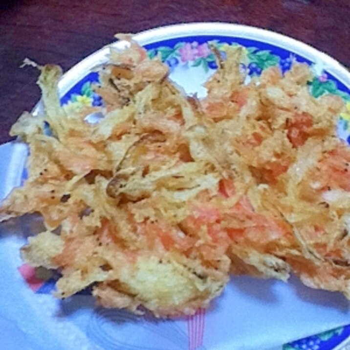 ワカサギ入り☆野菜かき揚げ【人参&玉ねぎ】